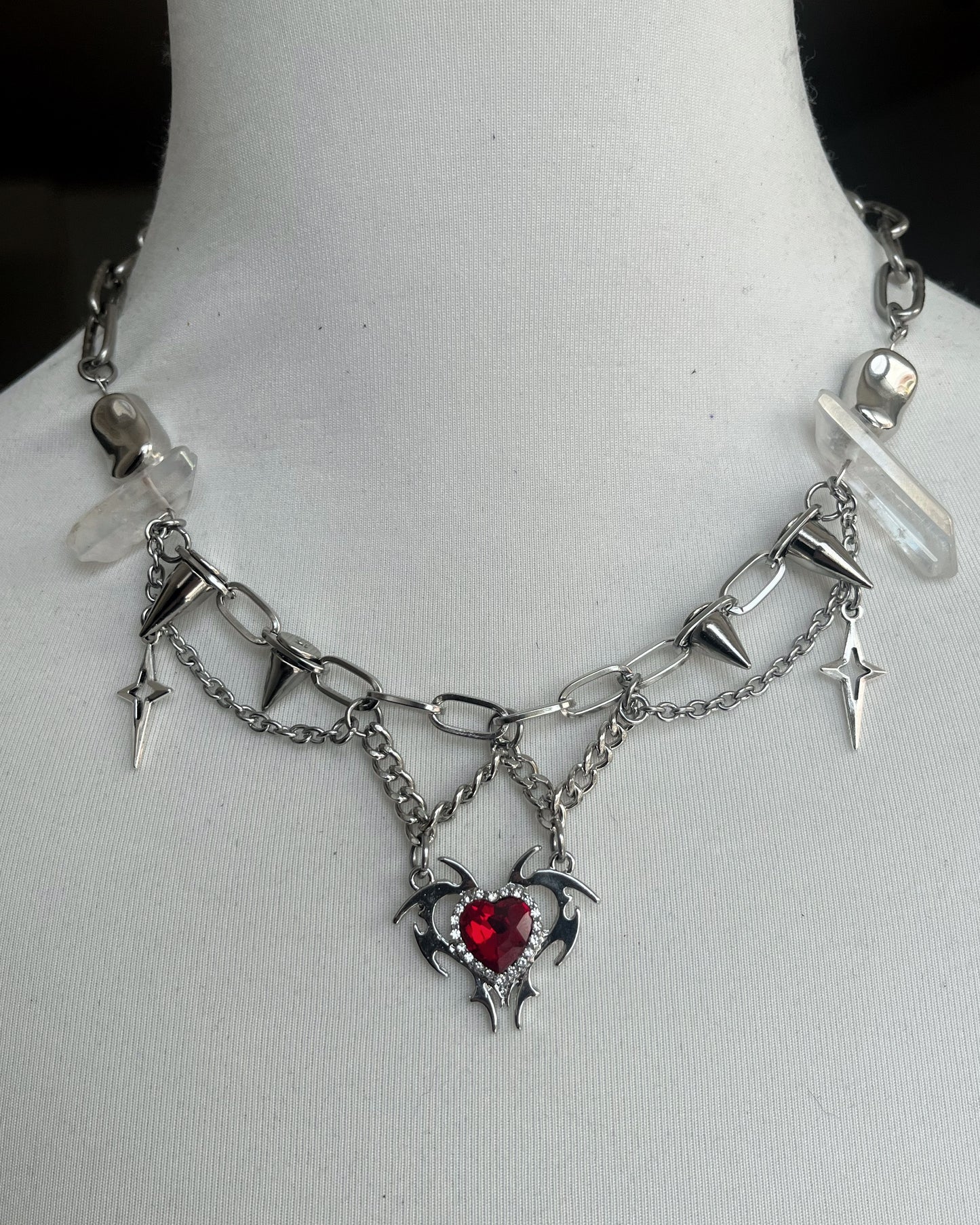 Red Heart Chain Necklace