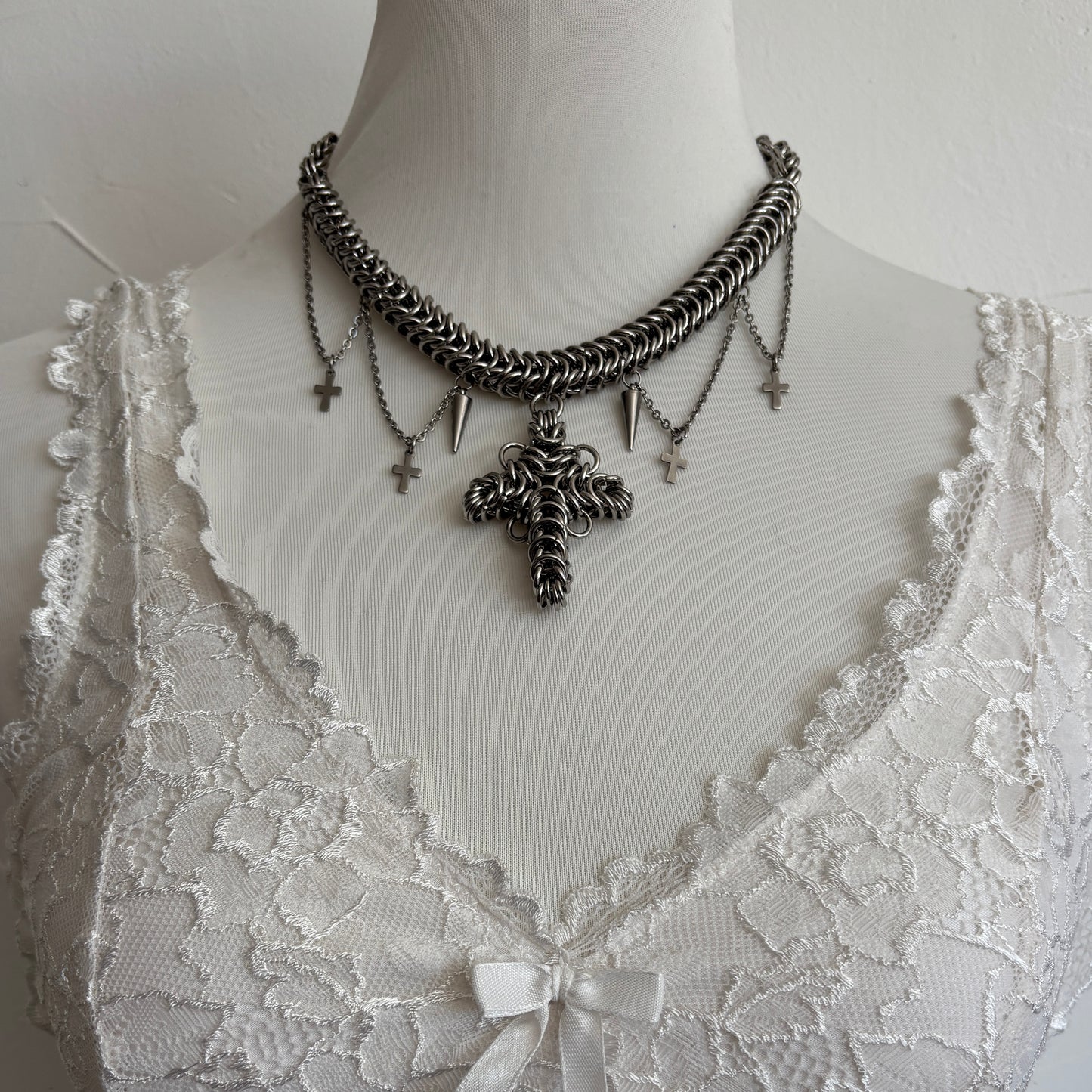 Spike Cross Necklace