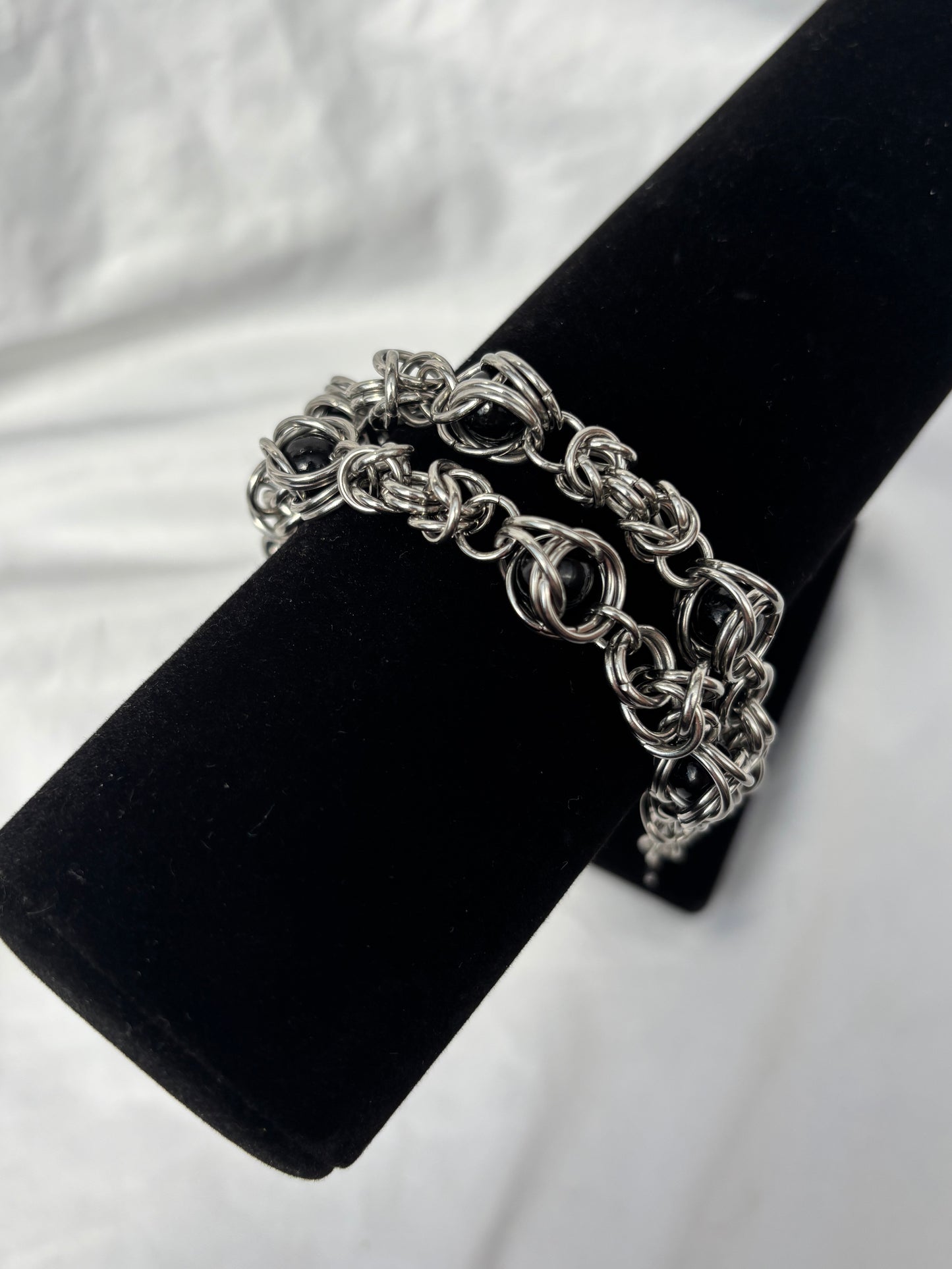 Black Caged Pearl Bracelet