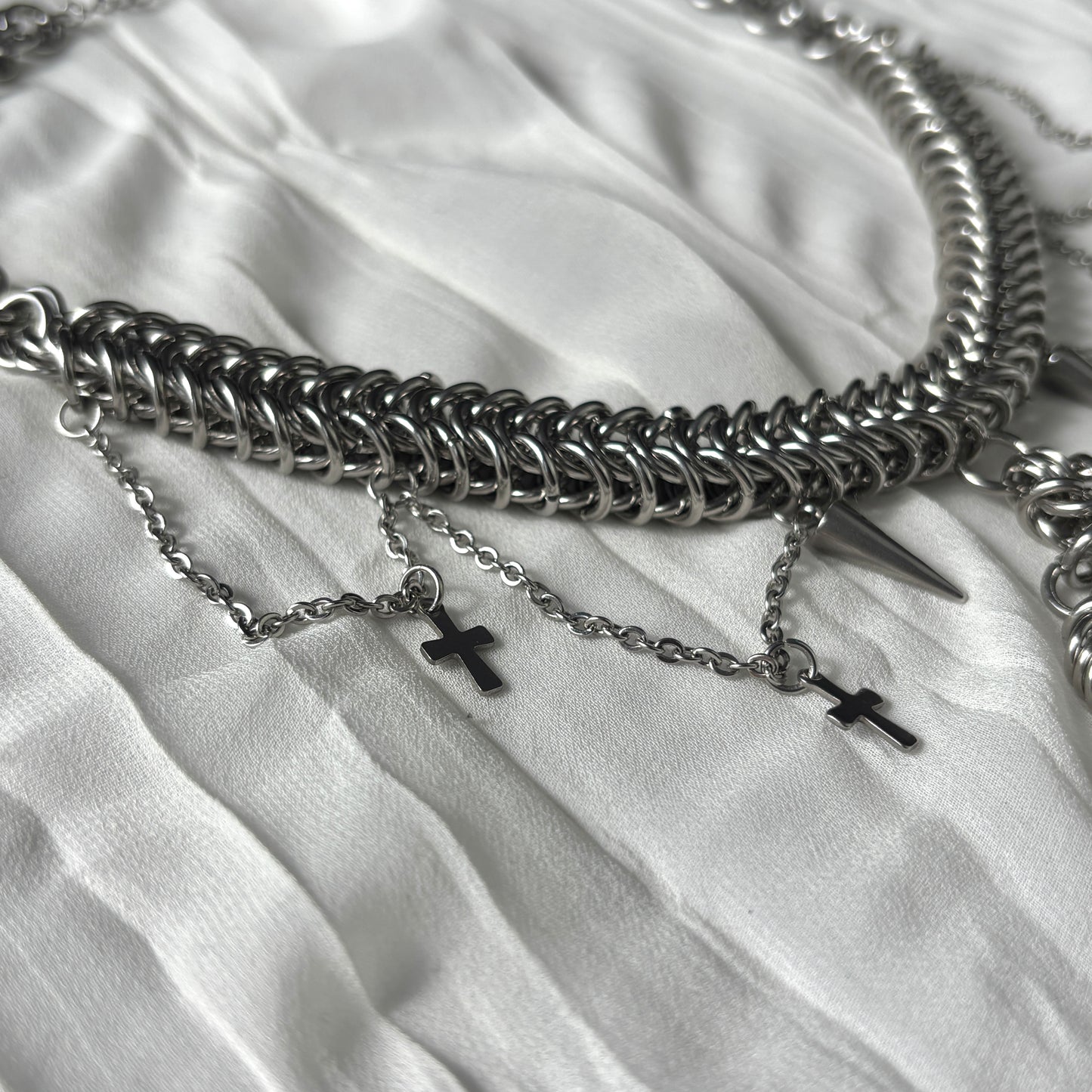 Spike Cross Necklace
