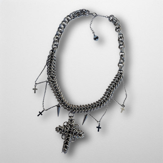 Spike Cross Necklace