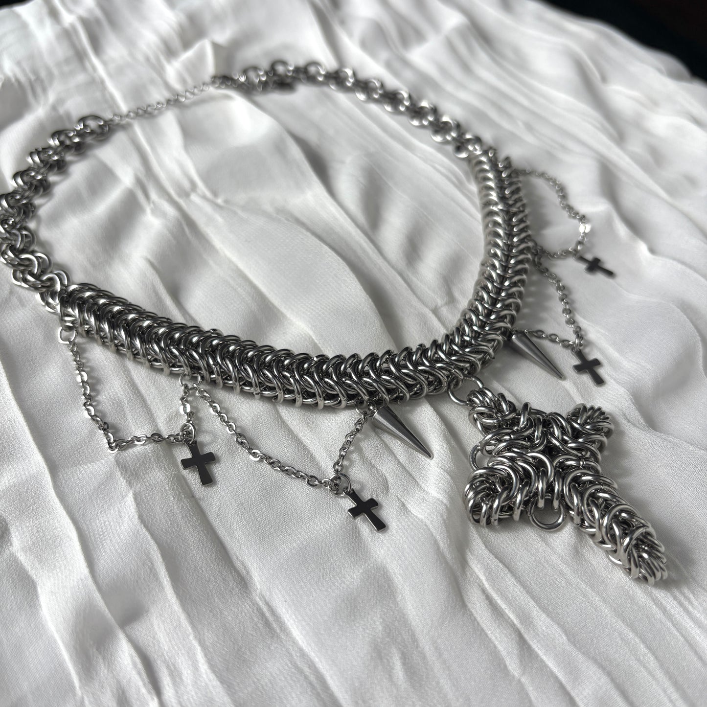 Spike Cross Necklace