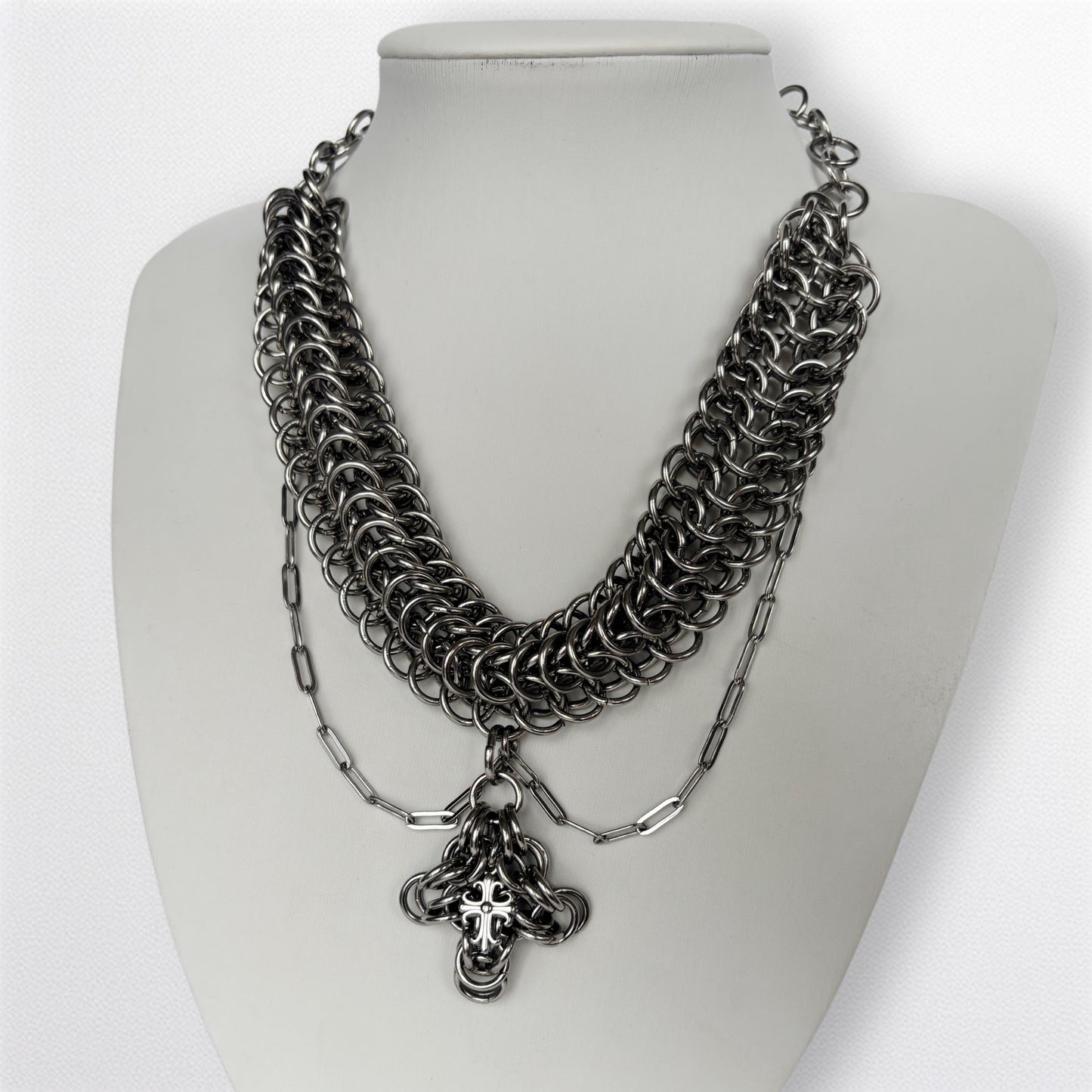 Alligator Back Cross Necklace