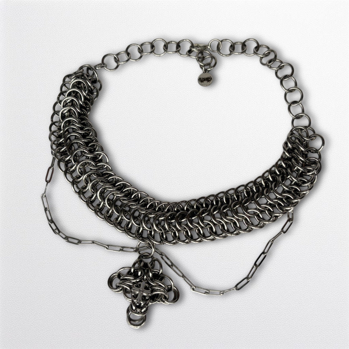 Alligator Back Cross Necklace