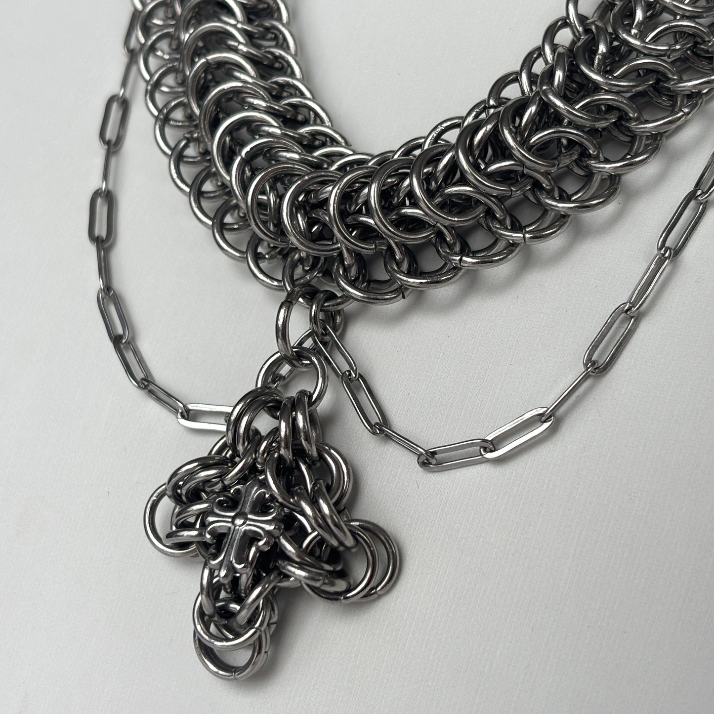 Alligator Back Cross Necklace