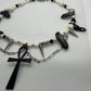 Black Ankh Crystal Necklace