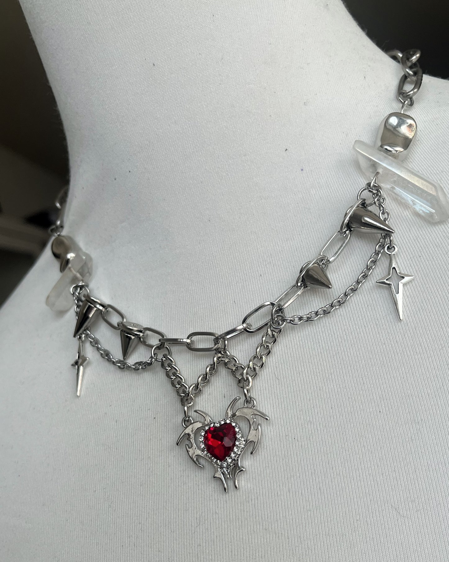 Red Heart Chain Necklace