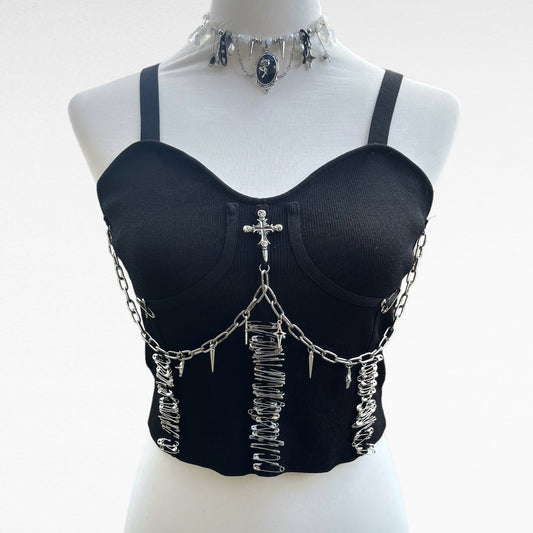 Upcycled Cross Pin Top