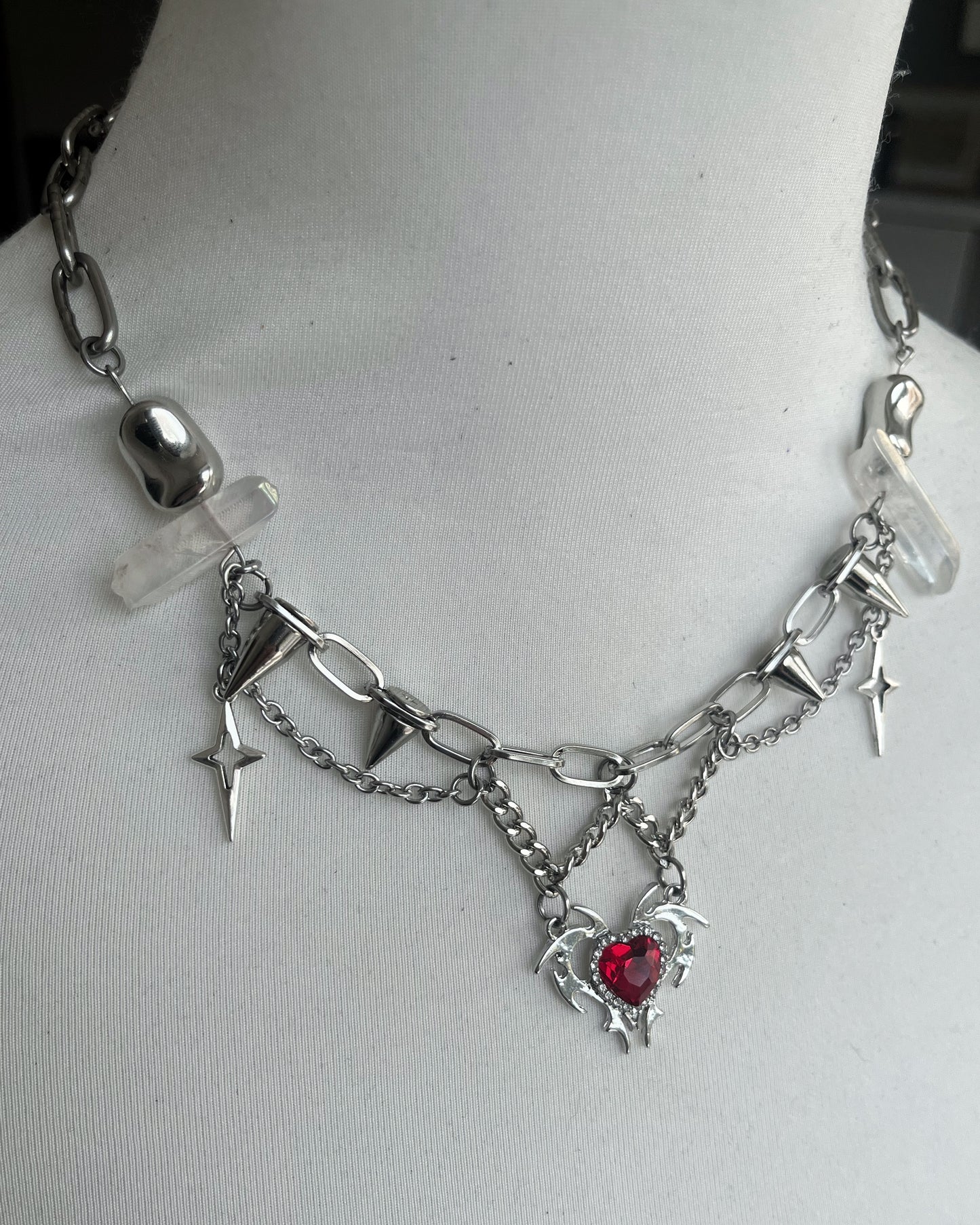 Red Heart Chain Necklace