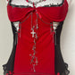 Red Upcycled Lingerie Top