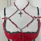 Red Upcycled Lingerie Top